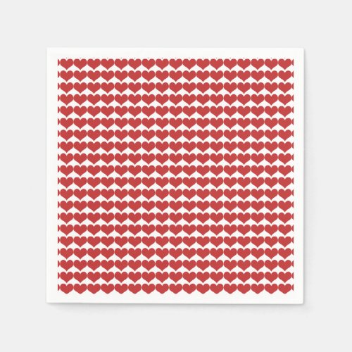 Red Cute Hearts Pattern Paper Napkins