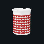 Red Cute Hearts Pattern Pitcher<br><div class="desc">Simple and sweet Cute Hearts Pattern Pitcher with a repeating pattern of small red hearts. Text may be added to this design to give it a personal touch.</div>