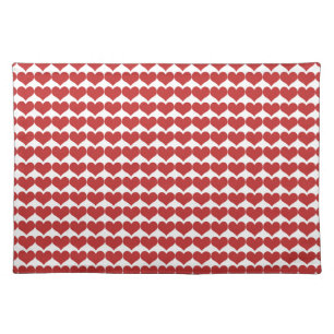 Red Cute Hearts Pattern Placemat