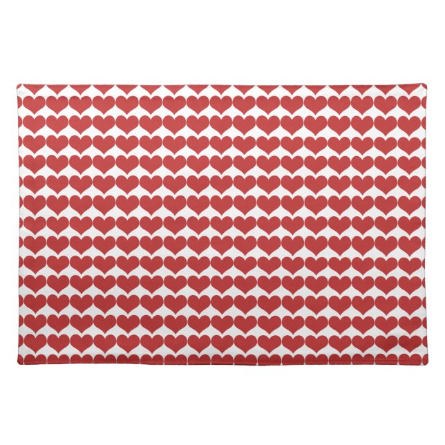 Red Cute Hearts Pattern Placemat (Front)