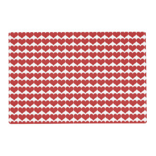 Red Cute Hearts Pattern Placemat