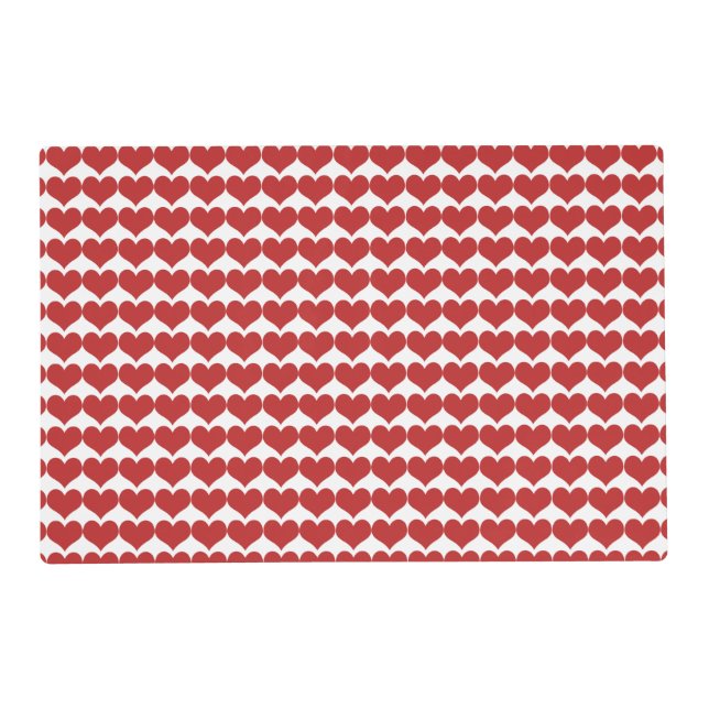 Red Cute Hearts Pattern Placemat (Front)