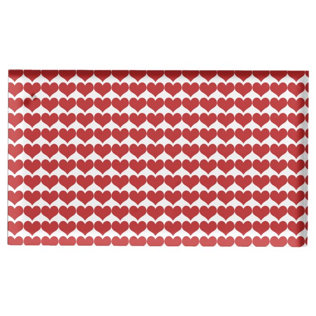 Red Cute Hearts Pattern Table Card Holder (Front)