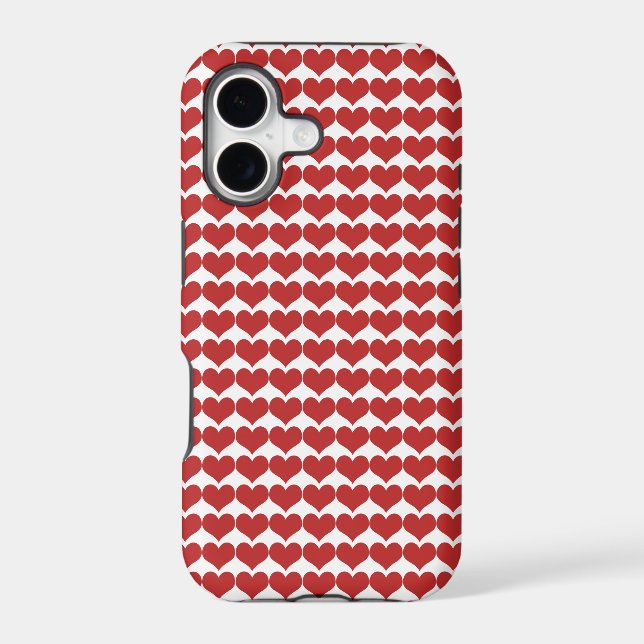 Red Cute Hearts Pattern Tough Xtreme iPhone 5 Case (Back)