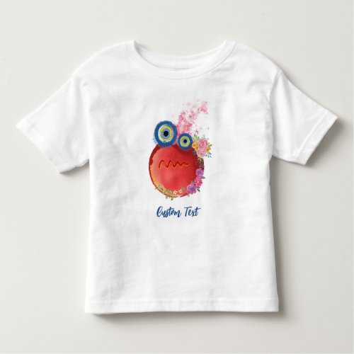 Red Cute Little Guys Collection Custom Text Toddler T_shirt