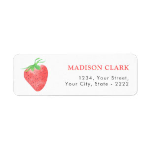 Red Cute Strawberry Label