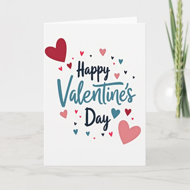 Red Cute Valentines Day Card (Front)