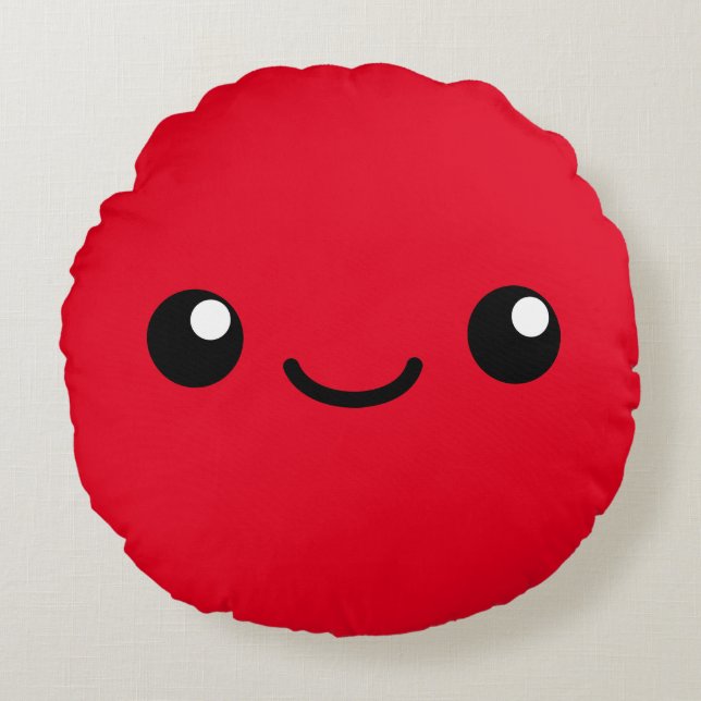 Red cutie round pillow (Front)