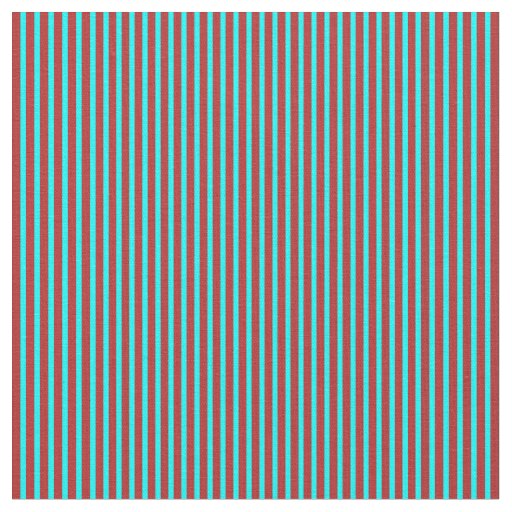 Red & Cyan Lined Pattern Fabric