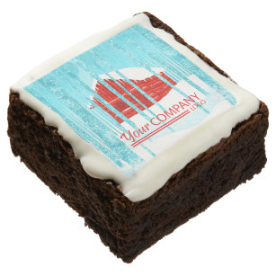 Red, Cyan, Turquoise Business Holiday Brownie