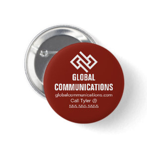 Red Cyber Technology Computer Company Custom Button