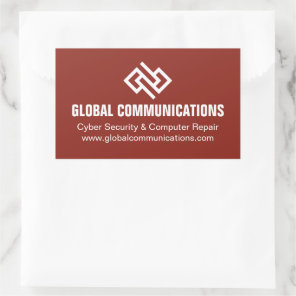 Red Cyber Technology Computer Company Custom Rectangular Sticker
