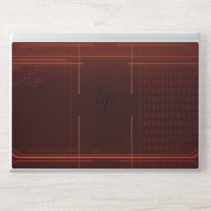 Red cyberpunk matrix HP laptop skin