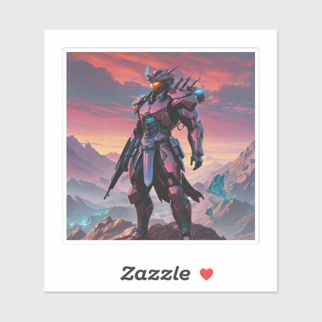 Red Cyborg Ninja Of The North2 Sticker (Sheet)