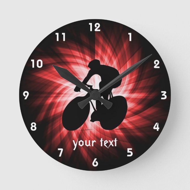 Red Cycling Round Clock (Front)