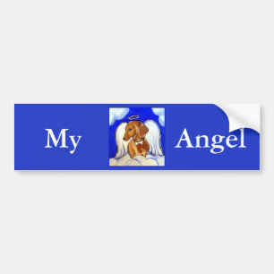 Red Dachshund Angel Bumper Sticker