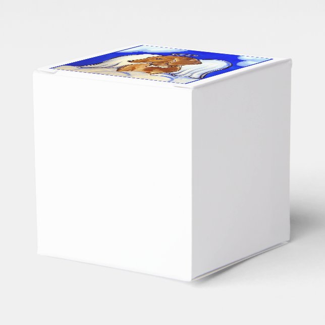 Red Dachshund Angel Favor Boxes (Front Side)