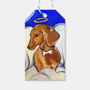 Red Dachshund Angel Gift Tags