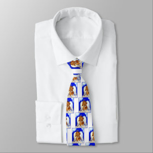 Red Dachshund Angel Neck Tie