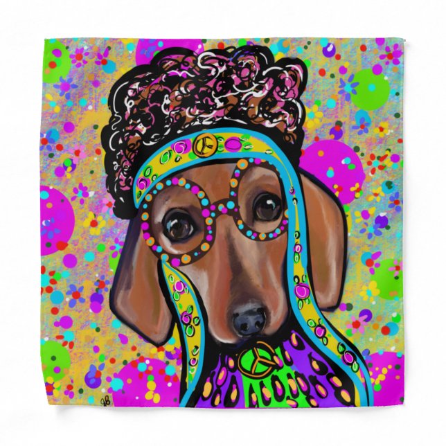 RED DACHSHUND           BANDANA (Front)