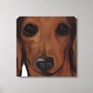 RED DACHSHUND CANVAS PRINT