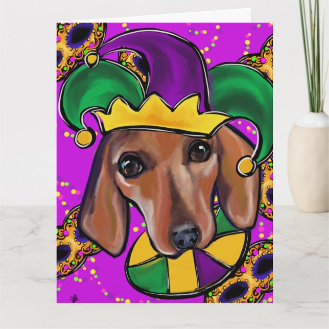RED DACHSHUND        CARD (Front)