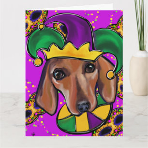 RED DACHSHUND CARD