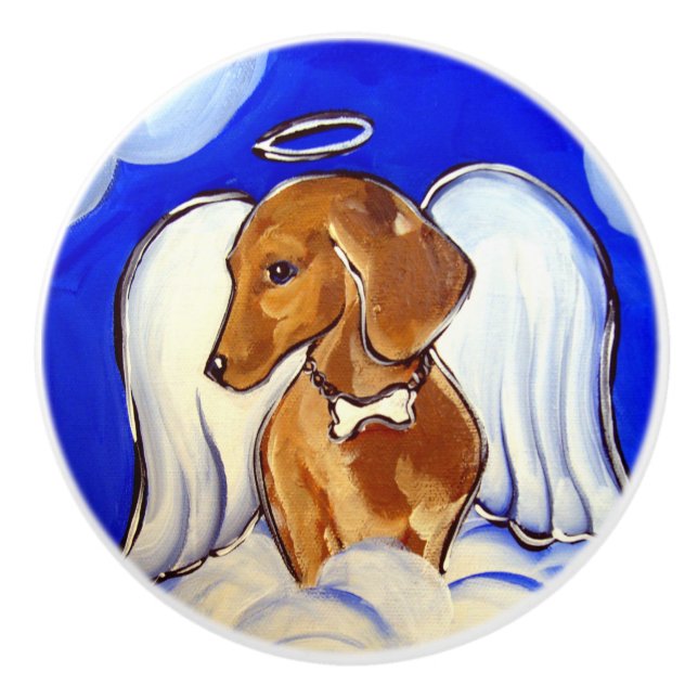 Red Dachshund  Ceramic Knob (Front)