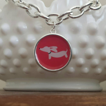 Red Dachshund Clip Charm Bracelet Wiener Dog Love by Smoothe1 at Zazzle