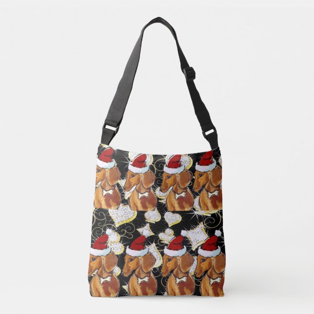 Red Dachshund Crossbody Bag (Front)
