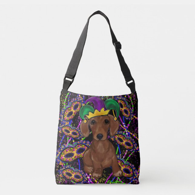 Red Dachshund Crossbody Bag (Front)