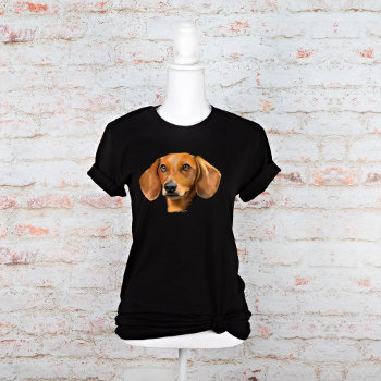 Red Dachshund Dog T-shirt by PaintedDreamsDesigns at Zazzle