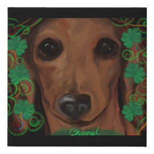 Red Dachshund Faux Canvas Print