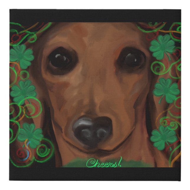 Red Dachshund    Faux Canvas Print (Front)