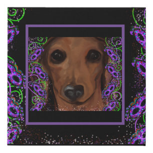 Red Dachshund Faux Canvas Print