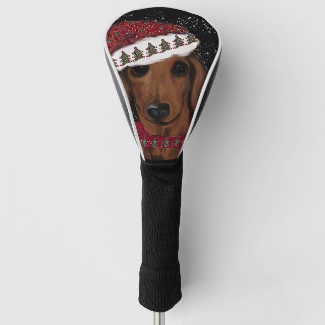 Red Dachshund  Golf Head Cover (Front)