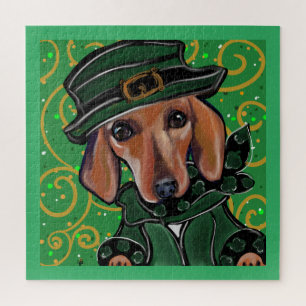 RED DACHSHUND JIGSAW PUZZLE
