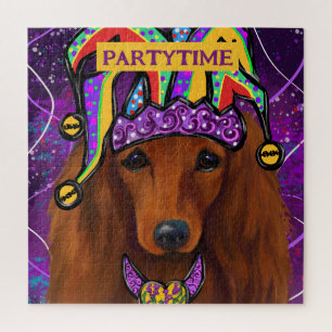 RED DACHSHUND JIGSAW PUZZLE