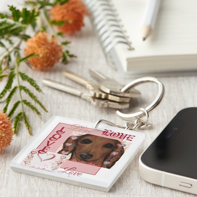 Red Dachshund       Keychain (Front Right)