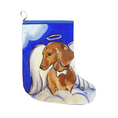 Red Dachshund Large Christmas Stocking