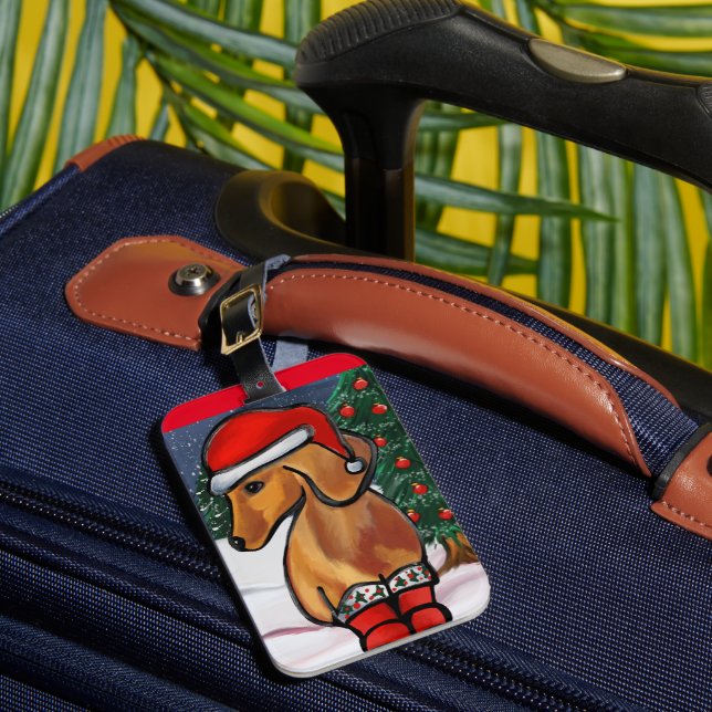 Red Dachshund    Luggage Tag (Front Insitu 1)