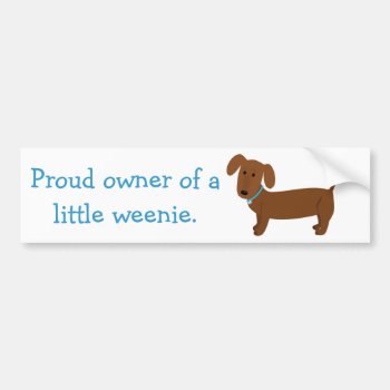 Red Dachshund Owner Funny Bumper Sticker by NightOwlsMenagerie at Zazzle