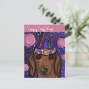 Red Dachshund Postcard