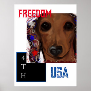 Red Dachshund Poster