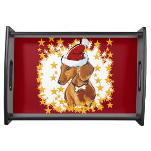 RED DACHSHUND SERVING TRAY