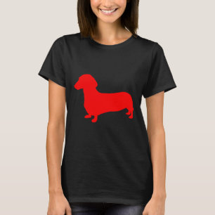 Red Dachshund Silhouette T-Shirt