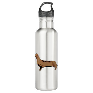 Red Dachshund Stainless Steel Water Bottle