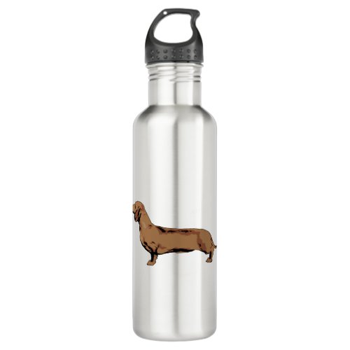 Red Dachshund Stainless Steel Water Bottle