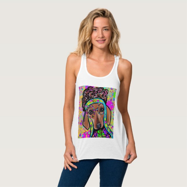RED DACHSHUND       TANK TOP (Front Full)