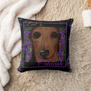 Red Dachshund     Throw Pillow